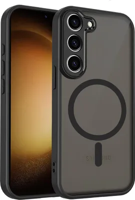 Produktbild von Magnetisch Hülle für Samsung Galaxy S23, Handyhülle Transluzente Hart PC Rückseite TPU Stoßfest Schutzhülle Schwarz