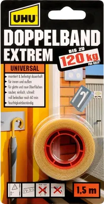 Produktbild von UHU Montageband doppstg 1,5 m x 19 mm bis zu 120 kg
