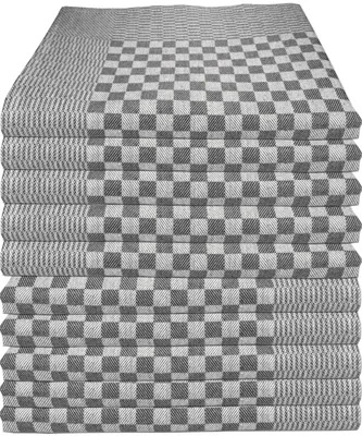 Immagine prodotto di Strofinacci in cotone 100%, dimensioni 50x70 cm, confezione da 10 pezzi, a quadretti rossi e bianchi, per la cucina