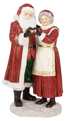 Produktbild von Clayre & Eef Weihnachtsdekorationsfigur Weihnachtsmann 13x9x23 cm Rot Kunststoff