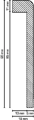 Produktbild von Abdeckleiste für Fliesensockel bis 85 mm (MDF foliert / 720.96.13.85.49) - Farbe: Champagner