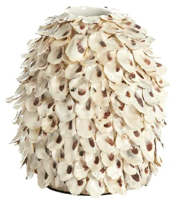 Image de Vase UBATE en bambou coquillage crème brun – Ø20x21 cm