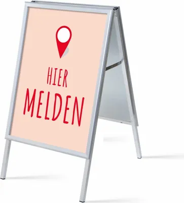 Produktbild von Showdown Kundenstopper - DIN A1 - Komplett-Set - Hier Aanmelden Niederländisch - Rot/Schwarz