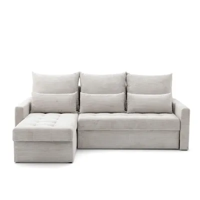 Produktbild von NACANAPA Ecksofa PULA L Links mit Schlaffunktion 132x198 Cord Creme