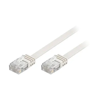 Image de Câble réseau câble patch UTP Cat6 20m, blanc, plat
