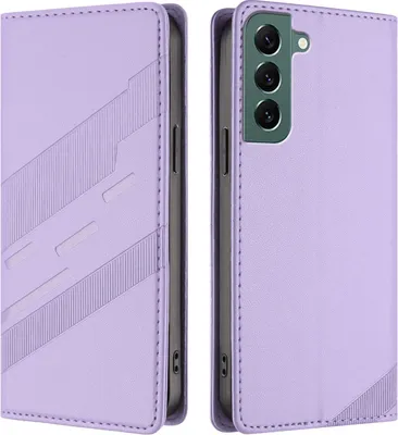 Produktbild von Hülle für Samsung Galaxy S22+ 5G, Kunstleder Brieftaschen Handyhülle mit Kartenfach und Standfunktion Violett
