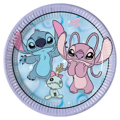 Produktbild von 8 Pappteller 23 cm - Stitch Angel Cute