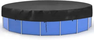 Immagine prodotto di Copertura per piscina rotonda da 460 cm | Tenda di copertura con protezione UV | Tessuto Oxford 420D | Nero