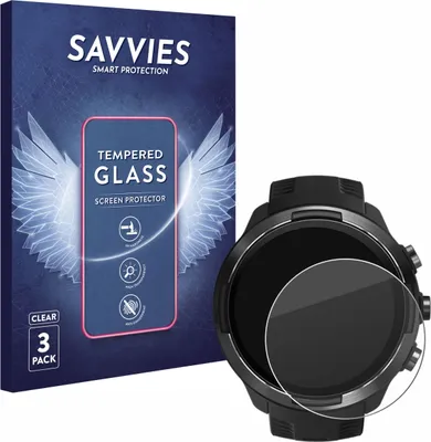 Produktbild von 3x Savvies Schutzglas für Suunto 9 Displayschutz 9H Glas klar transparent