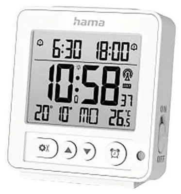 Produktbild von Hama Digitaler Funkwecker Rhodos, LCD, Weiß (00185894)