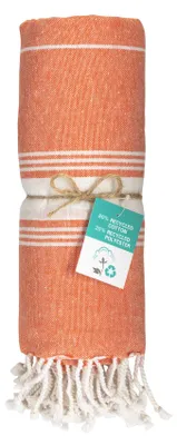 Produktbild von Pareo Futa Strandtuch 90x170 cm – Hamamtuch mit Fransen, Farbe:Orange