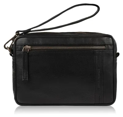 Produktbild von Herren Lederhandtasche mit abnehmbarem Riemen schwarz Paolo Peruzzi AL-10-BL