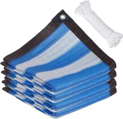 Produktbild von Famanu Schattenschutznetz mit Ösen - Blau, 1 x 2 m