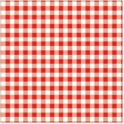 Produktbild von Servietten, 3-lagig 1/4-Falz 33 cm x 33 cm rot "Vichy Karo"