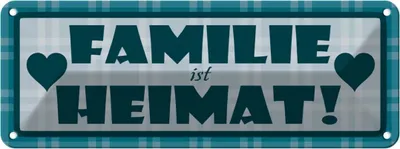 Produktbild von vianmo Blechschild 10x27 cm Familie ist Heimat Dekoration Spruch Zitat