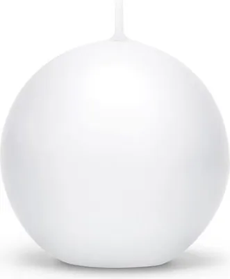 Zdjęcie produktu dla Świeca matowa Kula, biały, 6cm (1 op. / 10 szt.)