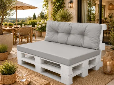 Produktbild von Best for Garden Sitzkissen Palettenkissen für 2 Personen mit Rückenteil für Bank Bankauflage 120x80x10-16 cm