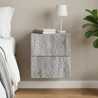Immagine prodotto di vidaXL Comodino da parete, colore Sonoma grigio, 34,5 x 33 x 40 cm