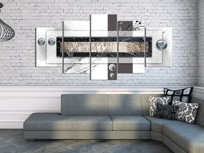Produktbild von Akustikbild Abstrakt 200x100 cm Bilder Akustikschaum Hochleistungsschallabsorber Schallschutz Leinwand 5 tlg Wandbild Raumakustik Schalldämmung 020101-157