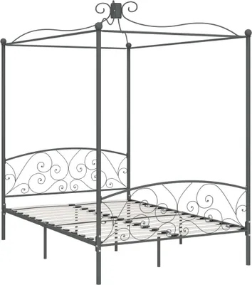 Produktbild von vidaXL Himmelbett-Gestell Grau Metall 120 x 200 cm