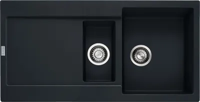 Zdjęcie produktu dla Franke Maris zlewozmywak do zabudowy Fragranit MRG 651-97 BlackMatt stal szlachetna z przyciskiem od 60 cm 114.0627.285