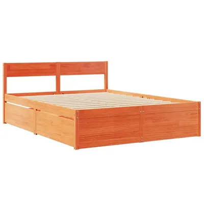 Produktbild von Massivholzbett ohne Matratze Wachsbraun 160x200 Kiefernholz