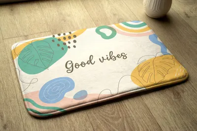 Obrázek produktu pro Koupelnová předložka - Koberec do koupelny - Absorpční rohožka Sprchové koberce - 75x45 cm - Geometrická abstrakce