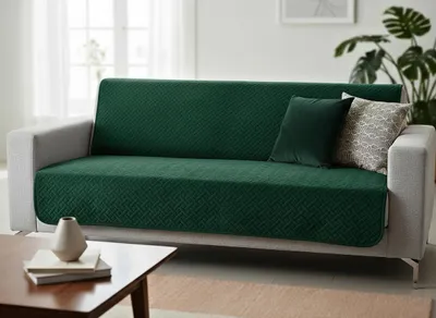 Zdjęcie produktu dla Pokrowiec na sofę LOISE zielony 170x210 cm, 200x220 cm Mybesthome Rozmiar: 170x210 cm