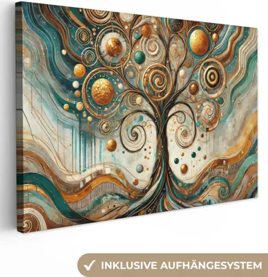 Produktbild von MuchoWow® - Leinwandbilder - Baum des Lebens - Baum - Abstrakt - Modern, Wandbild, Wanddeko Bilder Wohnzimmer, 60x40 cm