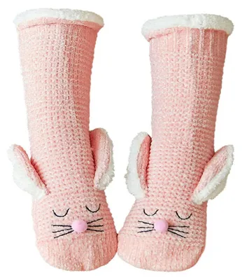Produktbild von Kuschelsocken Damen mit Anti-Rutsch-Sohle, warme Hausschuhe, Wintersocken, Stoppersocken, Hüttensocken, Größe 35-41
