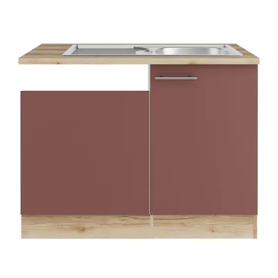 Produktbild von Optifit Spülenschrank inkl Spüle Geschirrspülerblende für teilintegrierten Geschirrspüler Bari407 BxTxH 110 x 60 x 84,8