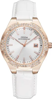 Produktbild von Elegante Damen Armbanduhr Analog Wasserdicht mit Lederarmband Leuchtzeiger Datum Roségold Quarzuhr für Frauen Klassisch