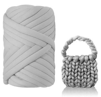 Image de Laine pour tricot épais, fil torsadé, gris clair, 500g/25m