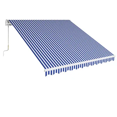 Produktbild von Jopassy Markise Sonnenmarkise Gelenkarmmarkise Balkonmarkise Sonnenschutz Klemmmarkise UV-beständig Fenster Balkone Garten Wasserdicht UV-Schutz  Blau 350x300cm