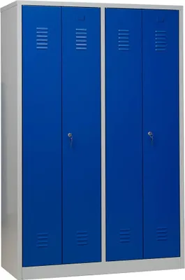 Produktbild von Gürkan Spind lichtgrau, enzianblau 104992, 2 Schließfächer 117,0 x 50,0 x 180,0 cm