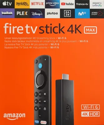 Produktbild von Fire TV Stick 4K Max mit Wi-Fi 6 und Alexa-Sprachfernbedienung (mit TV-Steuerungstasten)