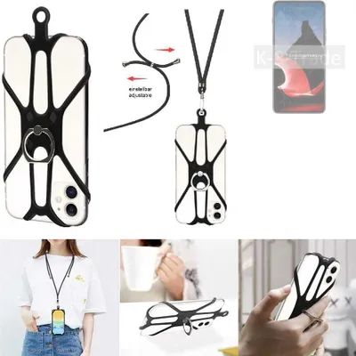 Produktbild von K-S-Trade 3in1 Handykette Handyband Handykordel Halsband Smartphone-Ring Handy-Ring kompatibel mit Motorola ThinkPhone Fingerhalterung Handyring