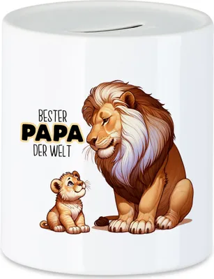 Produktbild von Bester Papa der Welt Löwen Papa Spardose - Geburtstagsgeschenk für Papa Vatertag