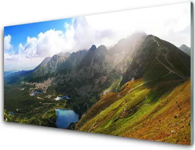 Produktbild von Acrylglasbilder 100x50 Wandbild Druck Gebirge Wiese Landschaft