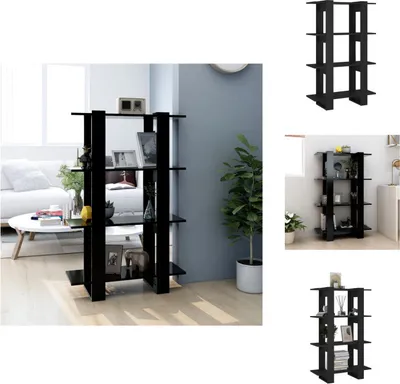 Produktbild von vidaXL Bücherregal/Raumteiler Schwarz 80x30x123,5 cm - Bücherregale & Bücherschränke