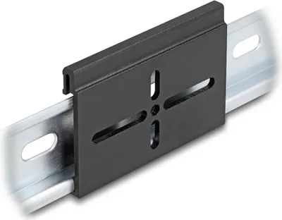 Produktbild von Delock Aluminium Montageclip für Hutschiene 70,0 x 47,8 mm schwarz