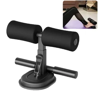Produktbild von Tragbare Sit-Up-Bar,SIT-UP TRAINER mit Saugnapf Ø11.5cm,Sit-Ups Assistent Gerät,mit Doppelstange,Farbe schwarz