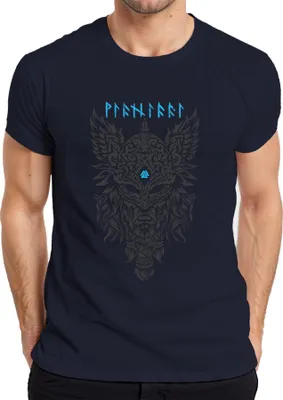 Produktbild von Vikingerhelm Wikinger Valknut nordisch Keltisch Ornamente Herren T-Shirt, Navy, S