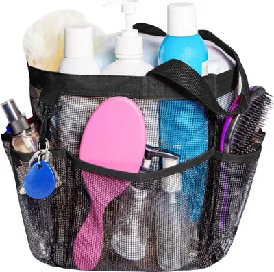Immagine prodotto di Borsa per lavare i cosmetici, organizer in rete 8 scomparti 40x28 cm
