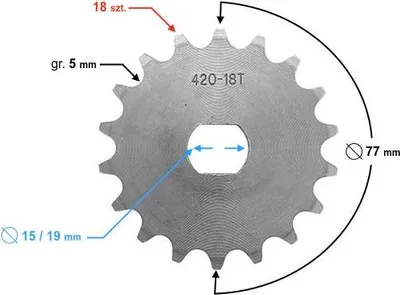 Produktbild von Moretti 18/420 Abtriebsritzel für Simson