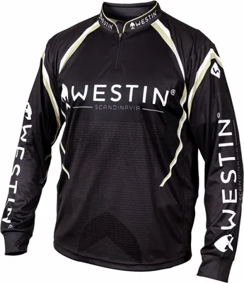 Produktbild von Westin LS Tournament Shirt Black/Grey  - Team Angelshirt , Größe:S