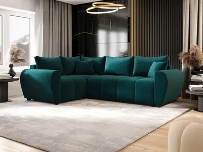 Image de CANAPE MOLISA L PLUS Itaka 39 Turquoise avec fonction sommeil Canapé en L avec coffre de rangement Canapé de salon Canapé-lit Coffre de rangement Canapé-lit