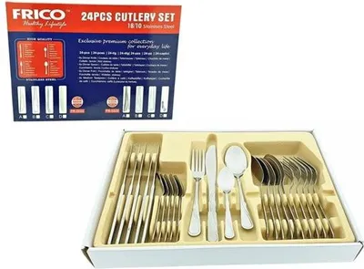 Image de Set de couverts Frico Luxe - Brillant - 6 personnes - 24 pièces - Acier inoxydable