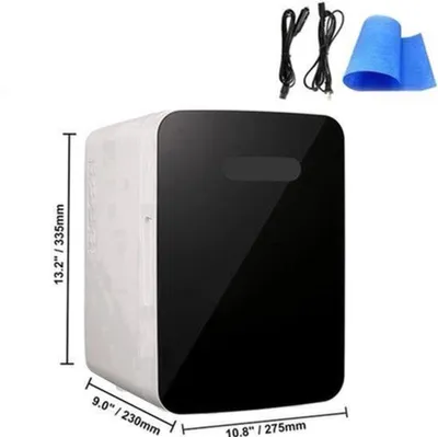 Immagine prodotto di Mini-frigorifero compatto - Capacità: 10 litri - Funzione di raffreddamento e riscaldamento - Ideale per la casa, i viaggi e l'ufficio
