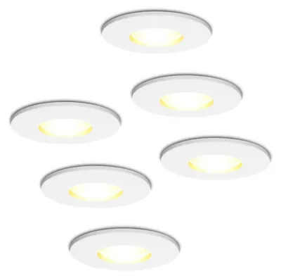 Image de HOFTRONIC - Lot de 6 spots LED encastrables 4W 2700K IP44 Blanc
